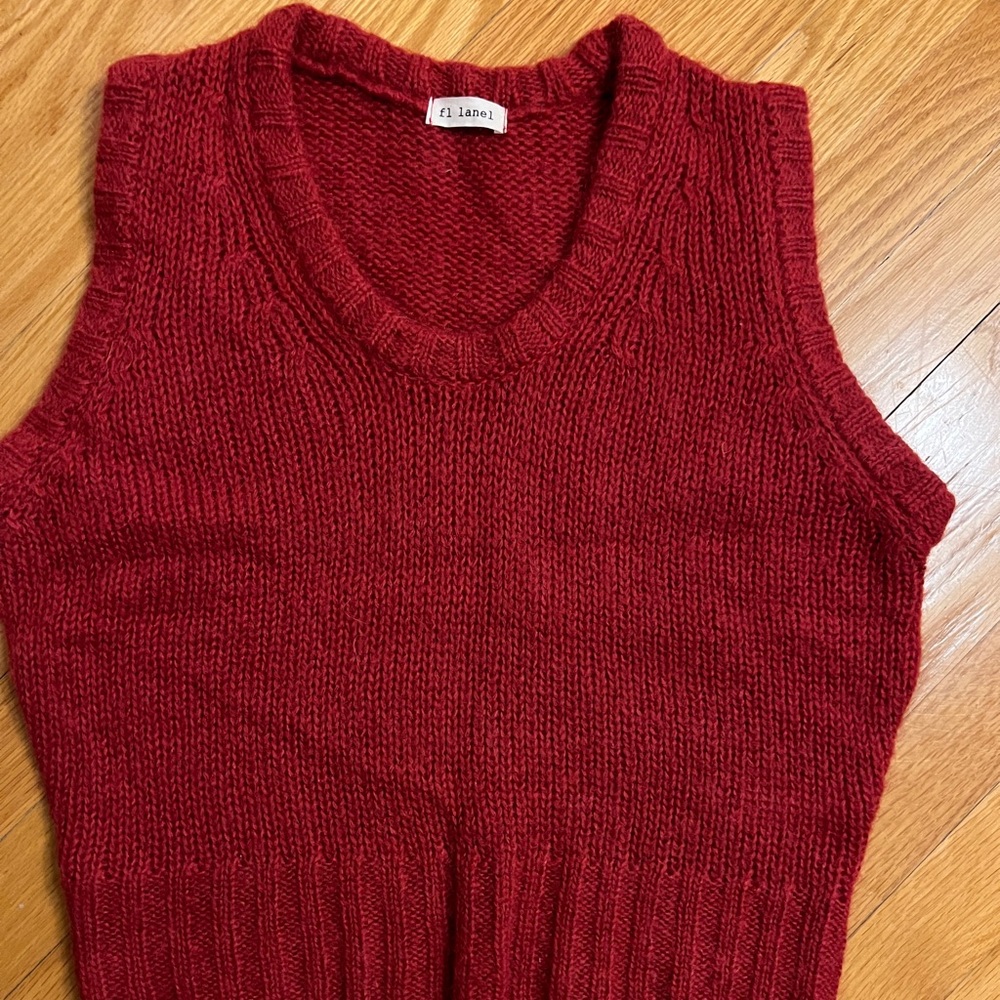 red knit sweater vest